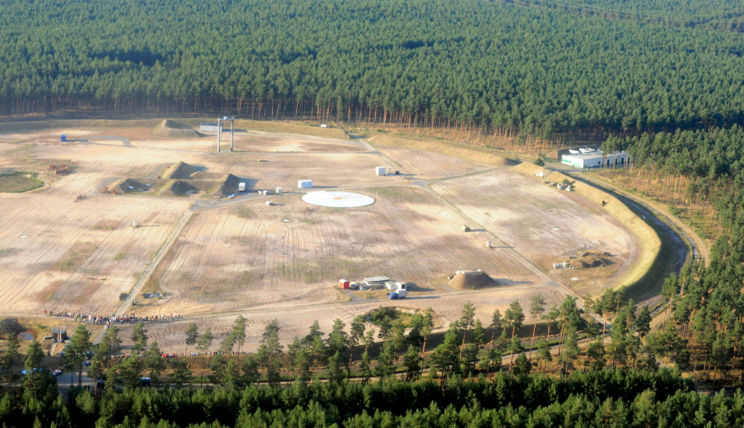 Luftbild eines Sprengplatzes auf dem BAM Testgelände Technische Sicherheit Luftbild eines Sprengplatzes auf dem BAM Testgelände Technische Sicherheit