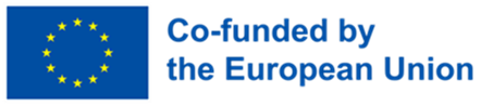 Die Flagge der europäischen Union mit einem Hinweis auf die Kofinanzierung.