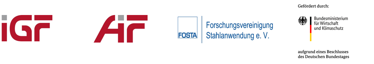 Logos von IGF, AiF, FOSTA und BMWK Logos von IGF, AiF, FOSTA und BMWK