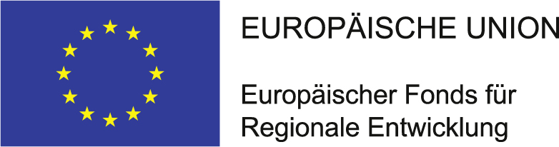 Europäische Fahne mit Schriftzug des europäischen Fonds für regionale Enttwicklung Europäische Fahne mit Schriftzug des europäischen Fonds für regionale Enttwicklung