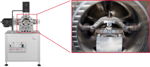 Von der BAM konstruierte Test-Kammer für ein Tribometer auf SRV-Basis. Von der BAM konstruierte Test-Kammer für ein Tribometer auf SRV-Basis.
