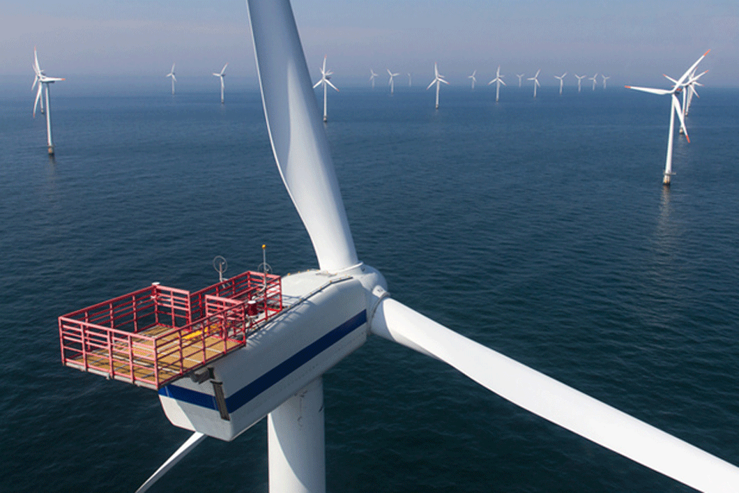 Ein Windpark auf hoher See Ein Windpark auf hoher See