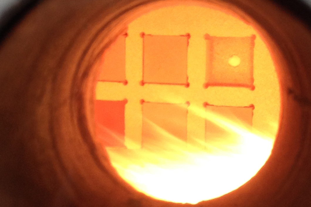 View into a testing furnace 