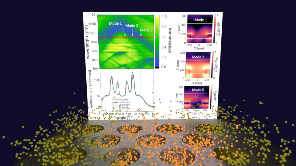 Sketch of a metasurface and nanoparticles