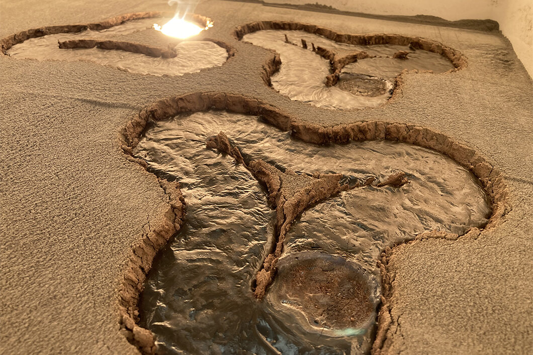 Tile made from lunar dust simulant by laser melting in a 50 mm laser spot. Tile made from lunar dust simulant by laser melting in a 50 mm laser spot.