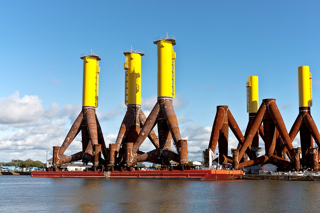 Wind towers in the harbour Wind towers in the harbour