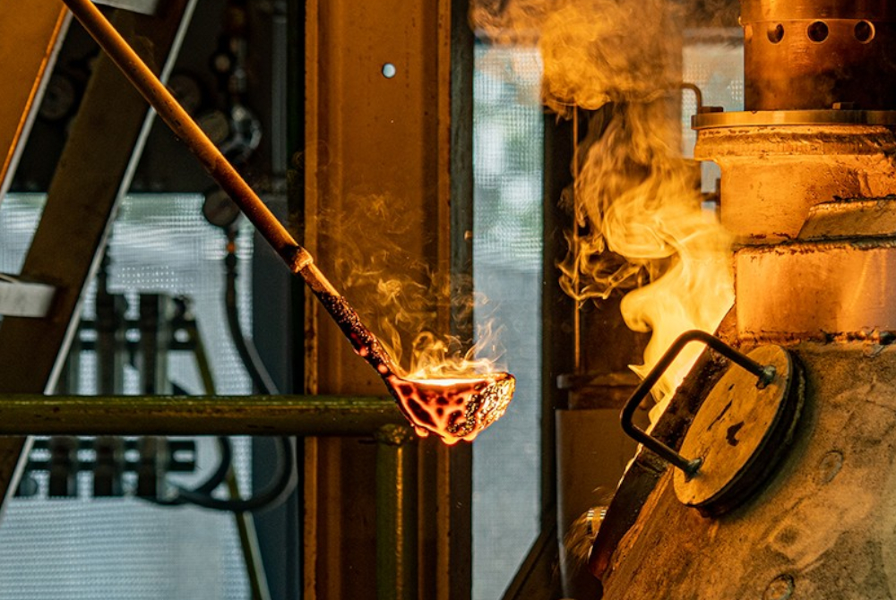 Molten steel in a ladle Molten steel in a ladle