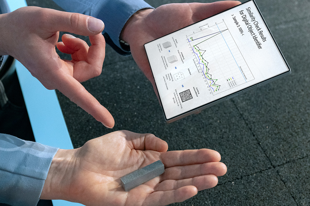 An object for identification is scanned using a tablet. An object for identification is scanned using a tablet.