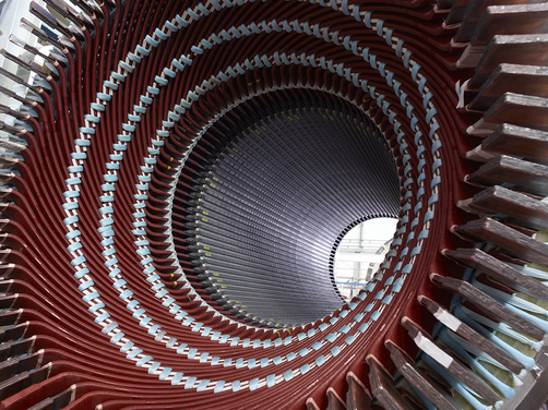 View into the stator of a classic electric drive  View into the stator of a classic electric drive