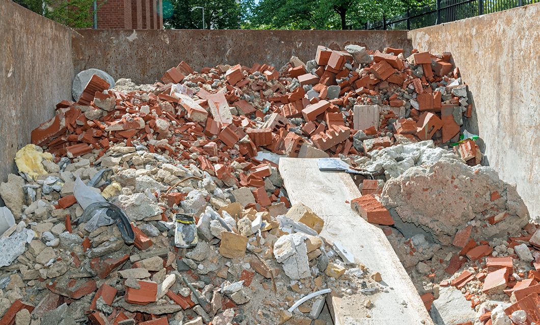 Building rubble, broken bricks Building rubble, broken bricks