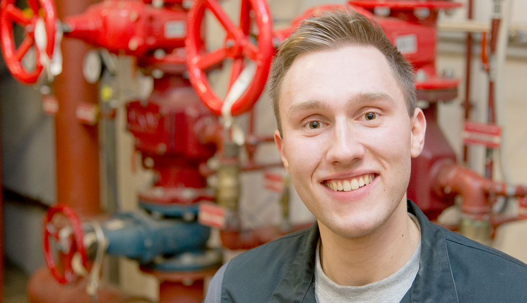 Oliver Kalies, installation mechanic trainee for sanitation, heating and air conditioning at BAM Oliver Kalies, installation mechanic trainee for sanitation, heating and air conditioning at BAM