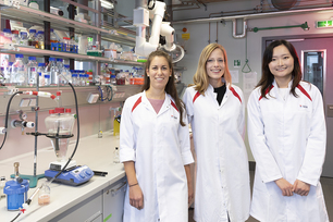 Dr Andrea Koerdt (centre) and her team Dr Andrea Koerdt (centre) and her team