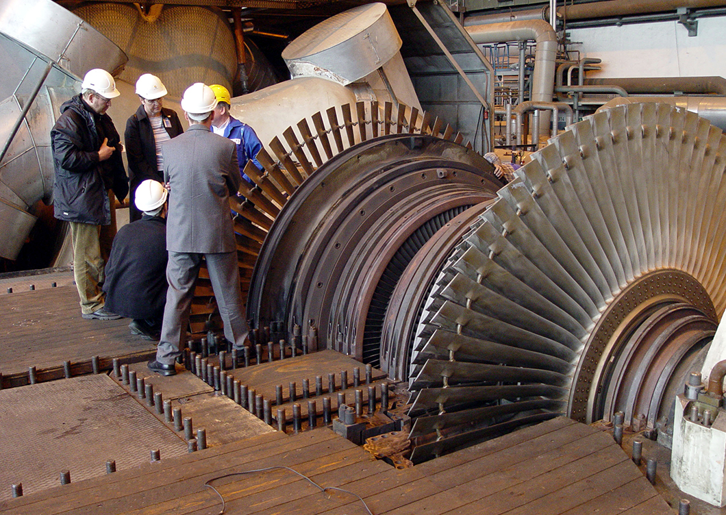 On-site inspection at a steam turbine On-site inspection at a steam turbine