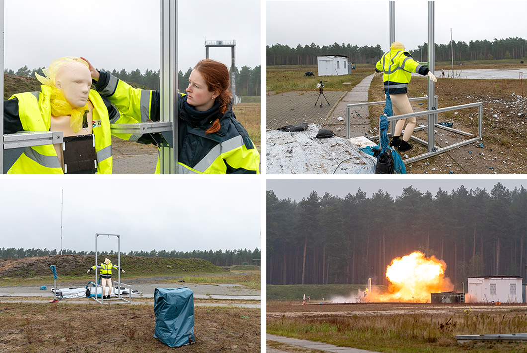 Blasting test with dummy Blasting test with dummy