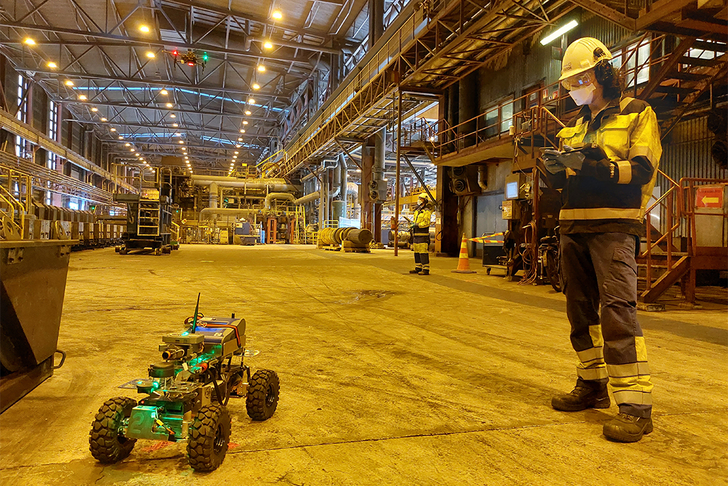 mobile ground robot in a hall mobile ground robot in a hall