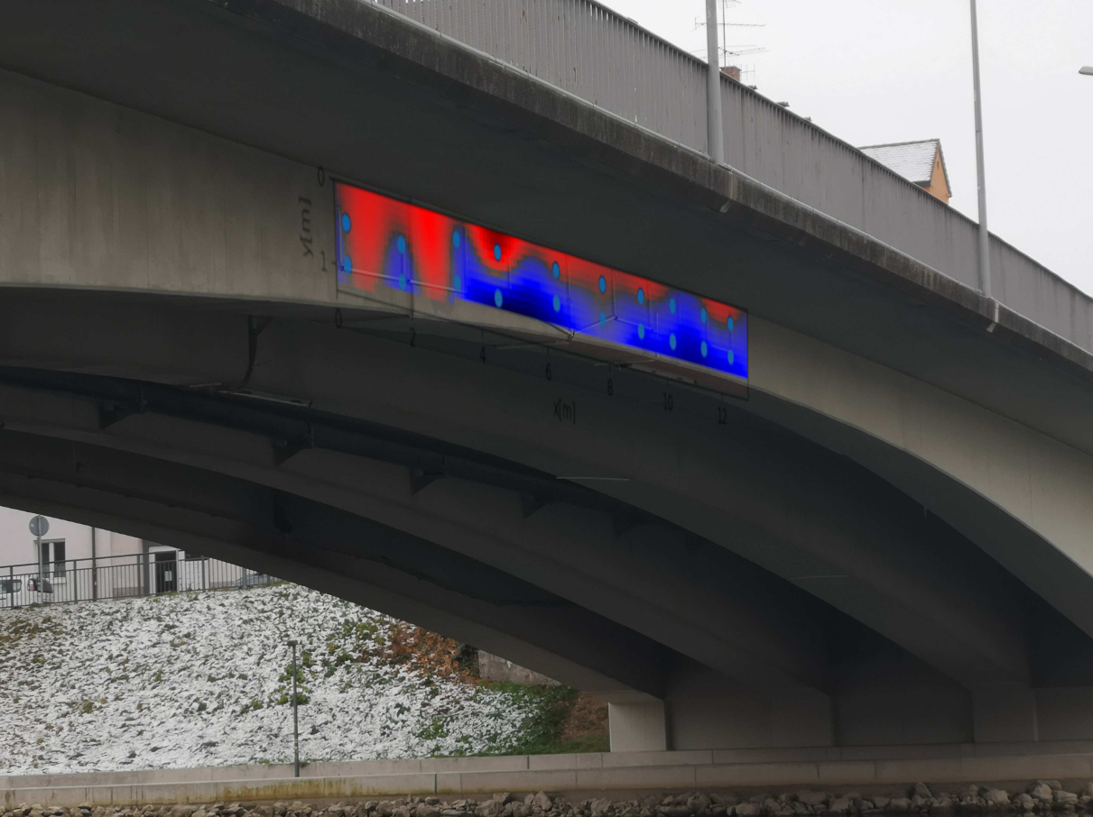Visualisierung Daten Gänstorbrücke Foto Gänstorbrücke mit Sensornetzwerk