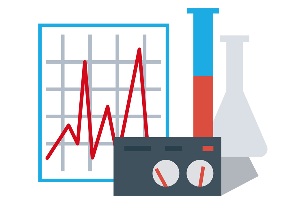 BAM Data Store - Grafik Stilisierte Laborgegenstände