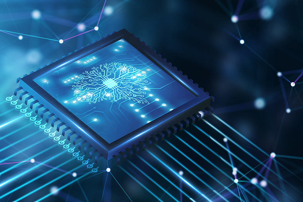 Artificial intelligence (AI), machine learning and modern computer technologies concepts. Business, Technology, Internet and network concept. modern computer technologies concepts
