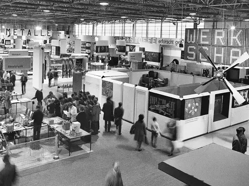 Die BAM auf der Industriemesse 1968 in Berlin Stand auf einer Industriemesse.