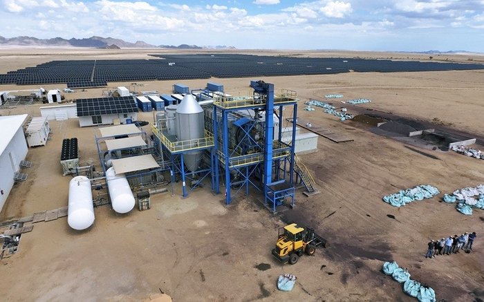 The hydrogen rotary kiln in Oshivela, Namibia.